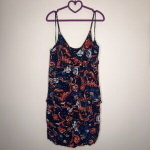 Express Pattern Mini Dress Blue/Orange XL
